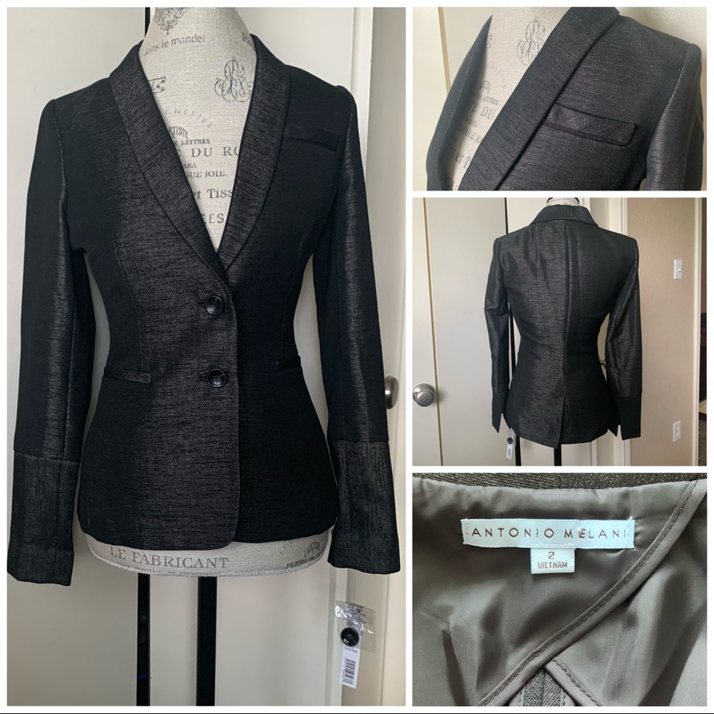 Antonio Melani NWT blazer jacket black shimmer